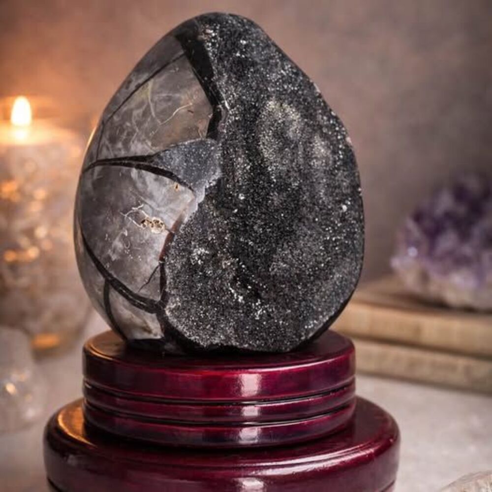 Large Septarian Egg with stand